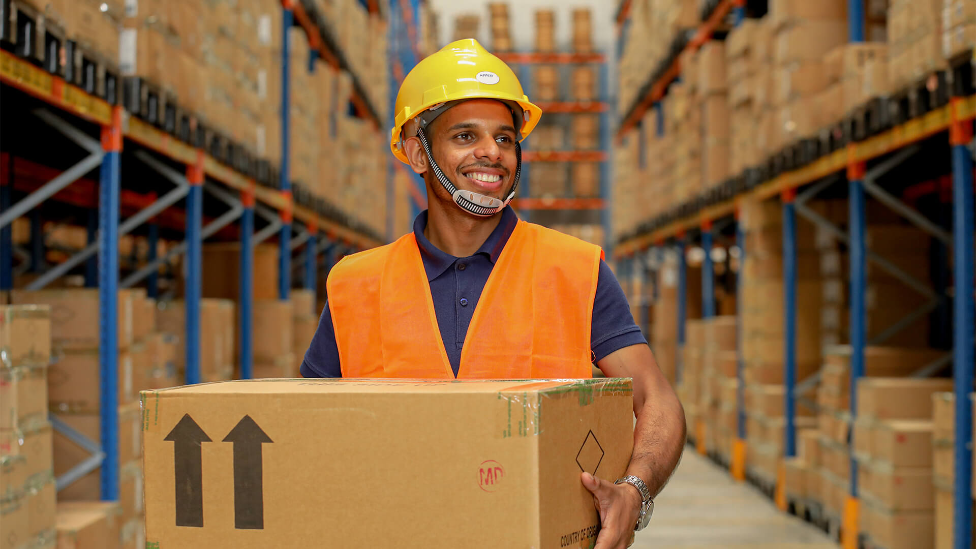 Worker working in warehouse