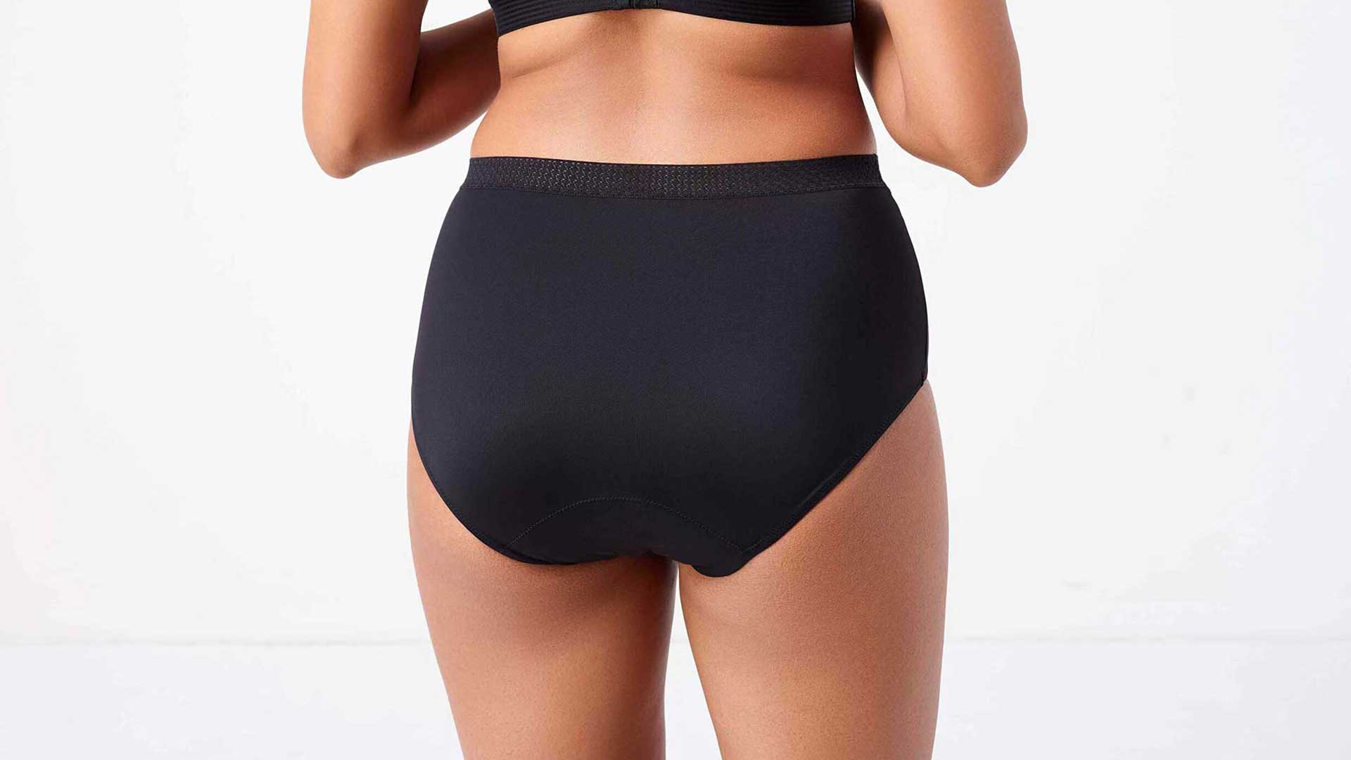 Black Washable absorbent underwear