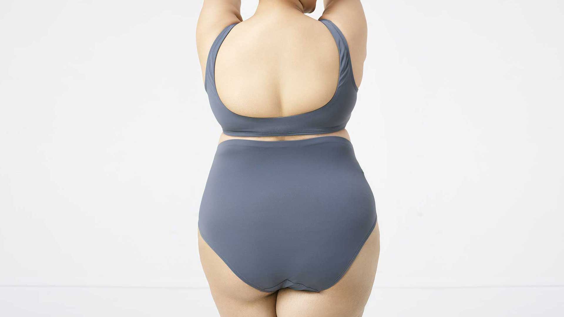 Blue bikini for plus size women